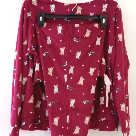 ELLEN DEGENERES LOVE BURGUNDY LONG SLEEVE TOP & PANTS PAJAMA SET SIZE SMALL NWT - Picture 5 of 9